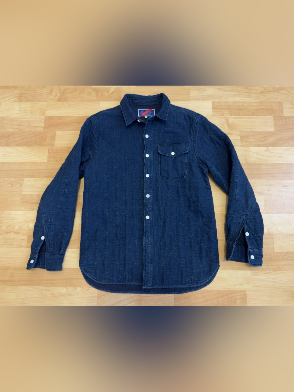 Best Made Co Mens Quilted Overshirt Jacket  Size Small Indigo Blue